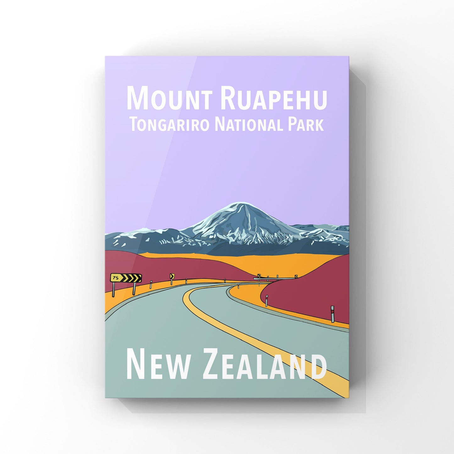 Mount Ruapehu in Purple and Orange
