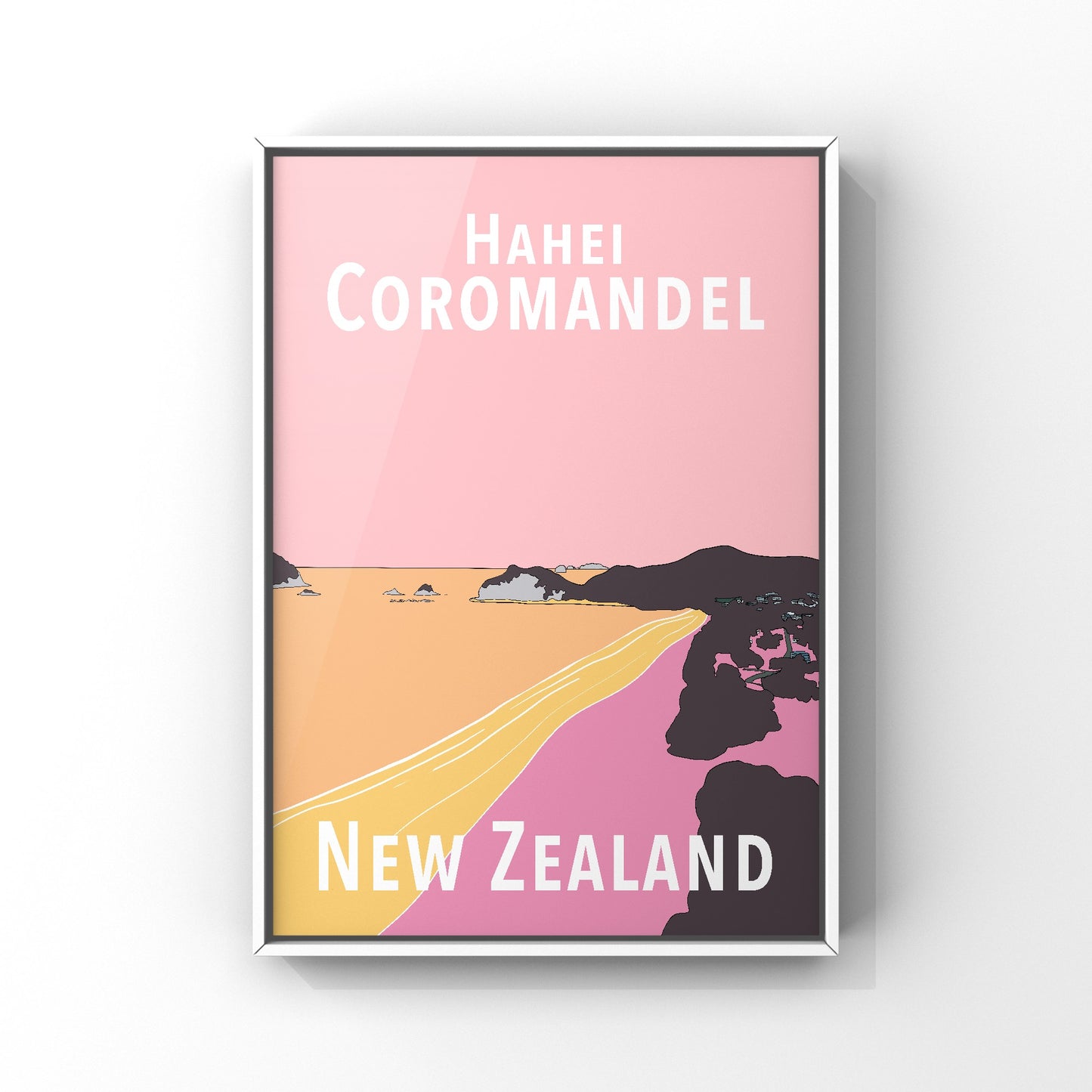 Hahei Art Print - in Pinks