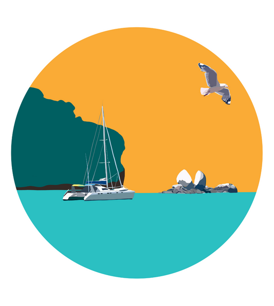 Split Apple Rock Magnet