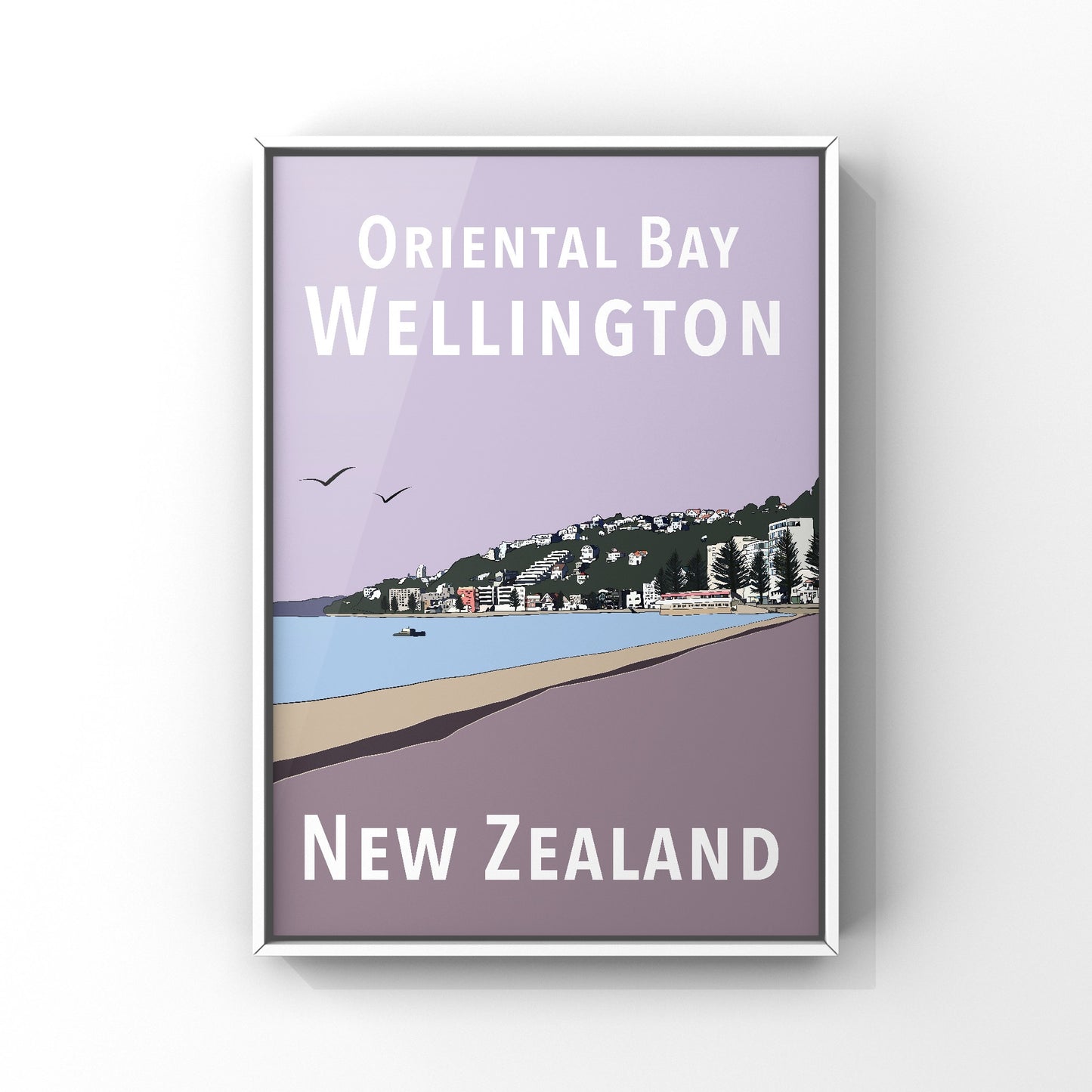 Oriental Bay Art Print - in Purples