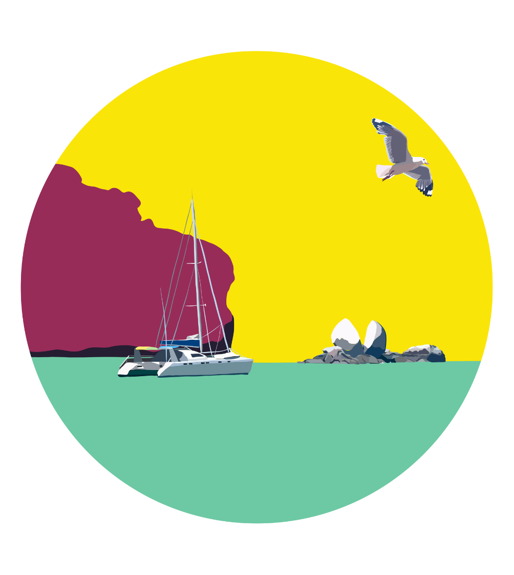 Split Apple Rock Magnet