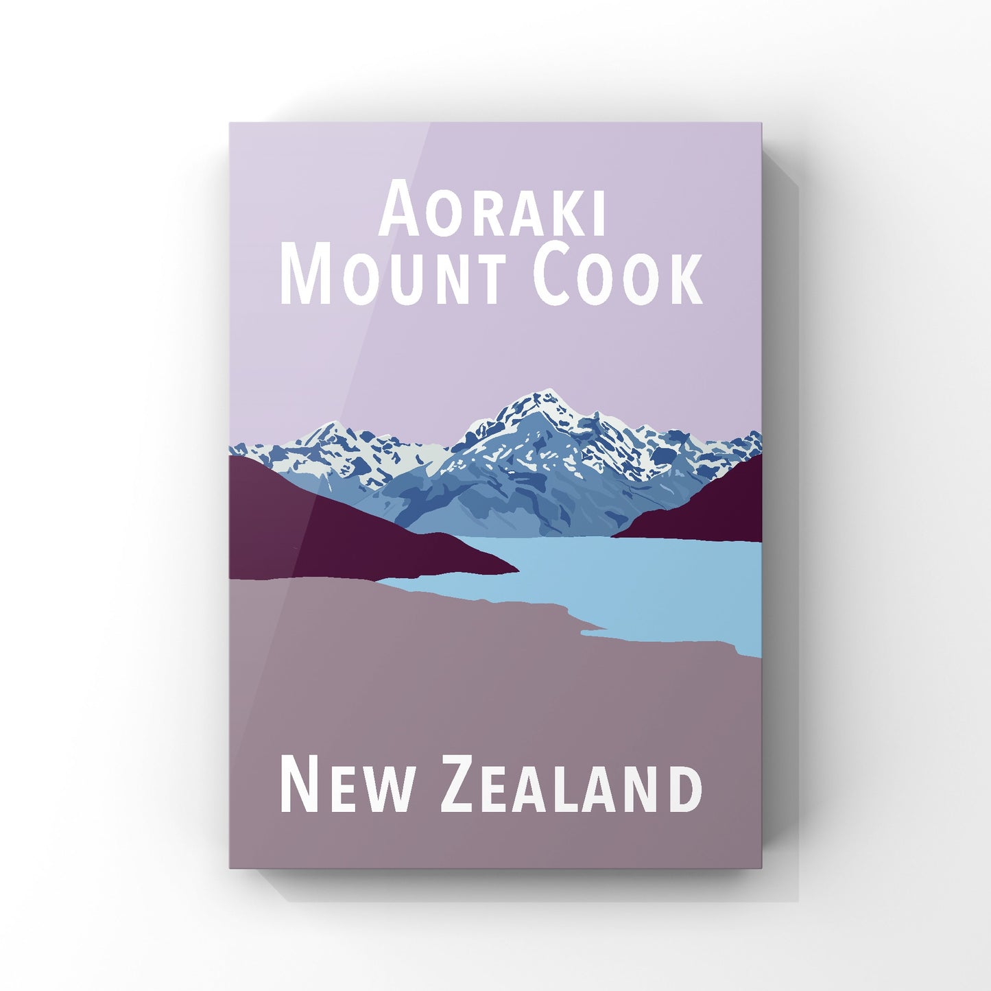 Mount Cook Art Print - in Purples
