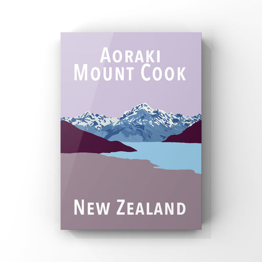 Mount Cook Art Print - in Purples