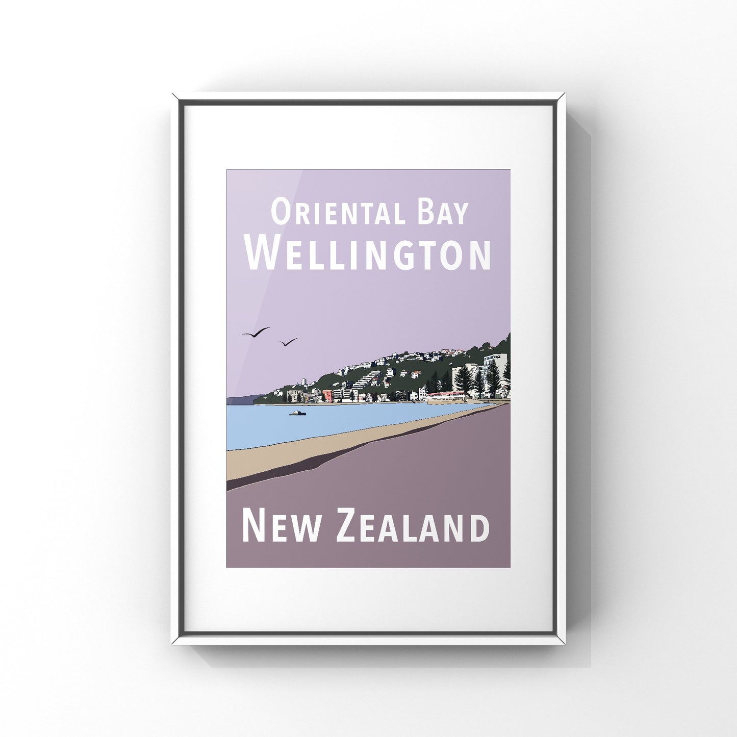 Oriental Bay Art Print - in Purples