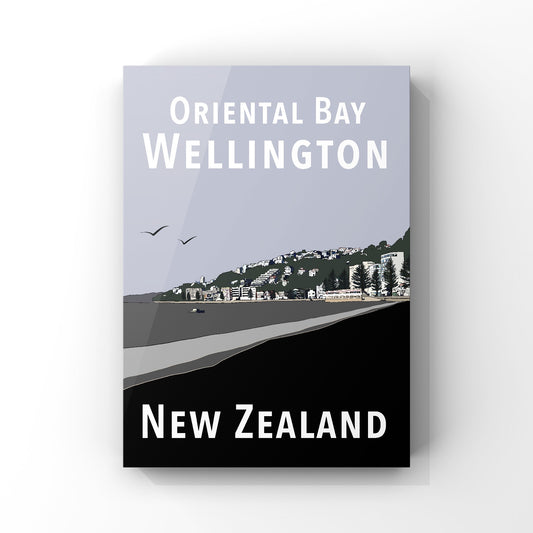 Oriental Bay Art Print - in Greys