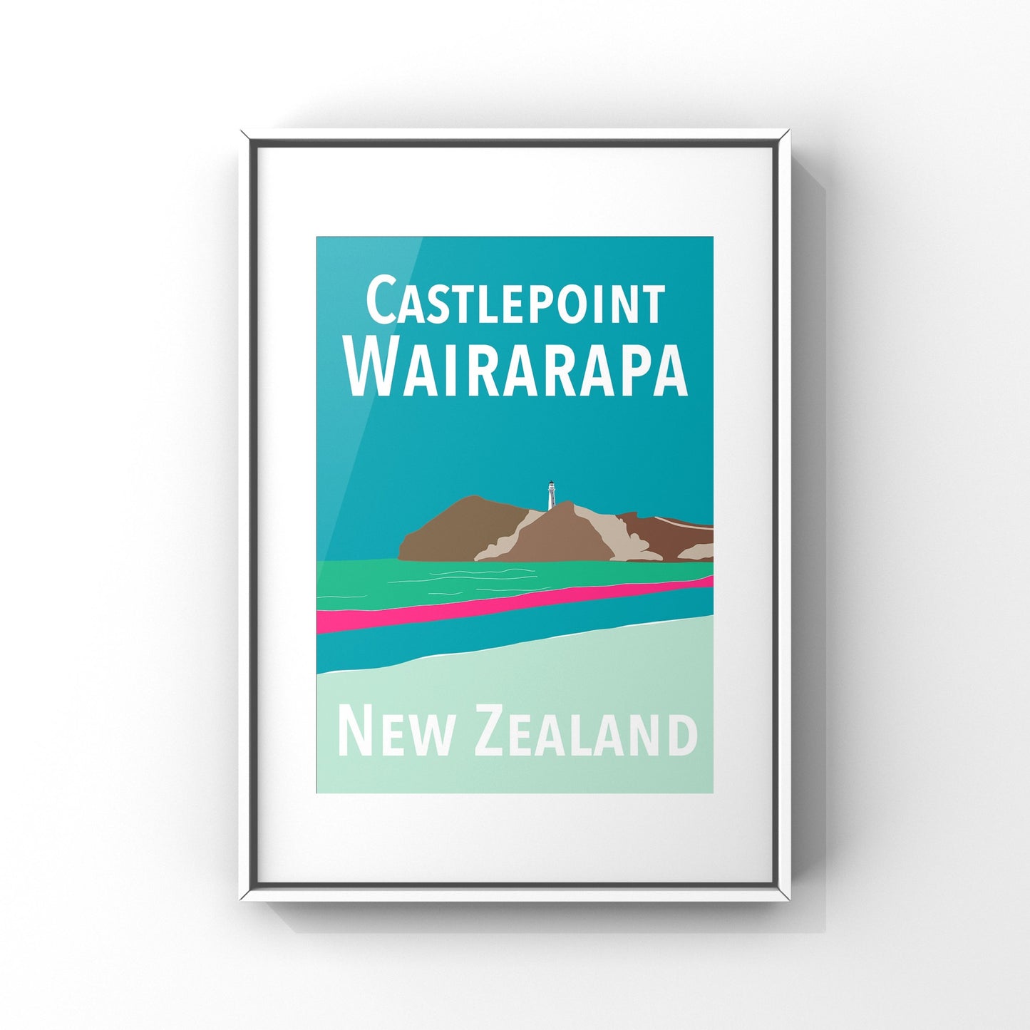 Castlepoint Art Print - in Blues