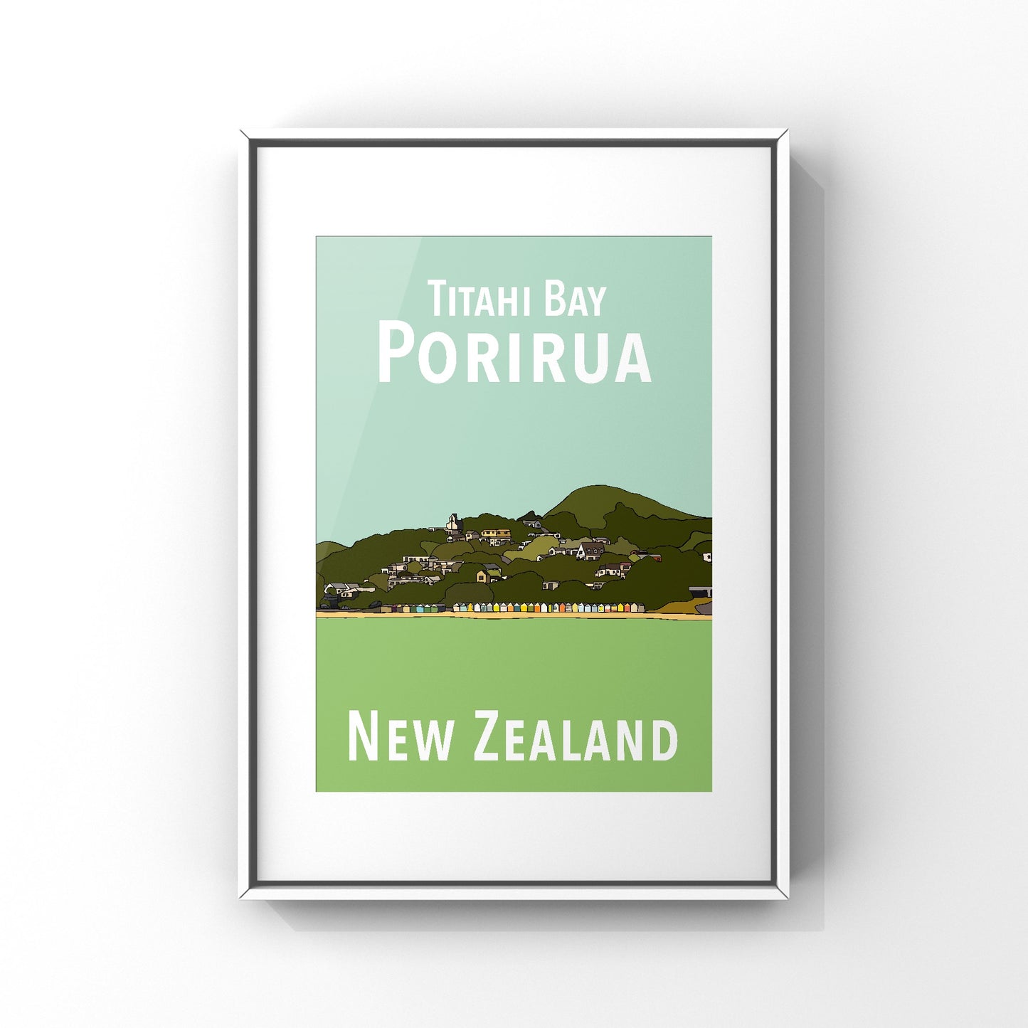 Titahi Bay Art Print - Mint and Green