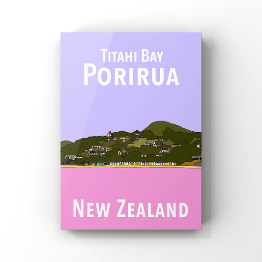Titahi Bay Art Print - Purple and Pink