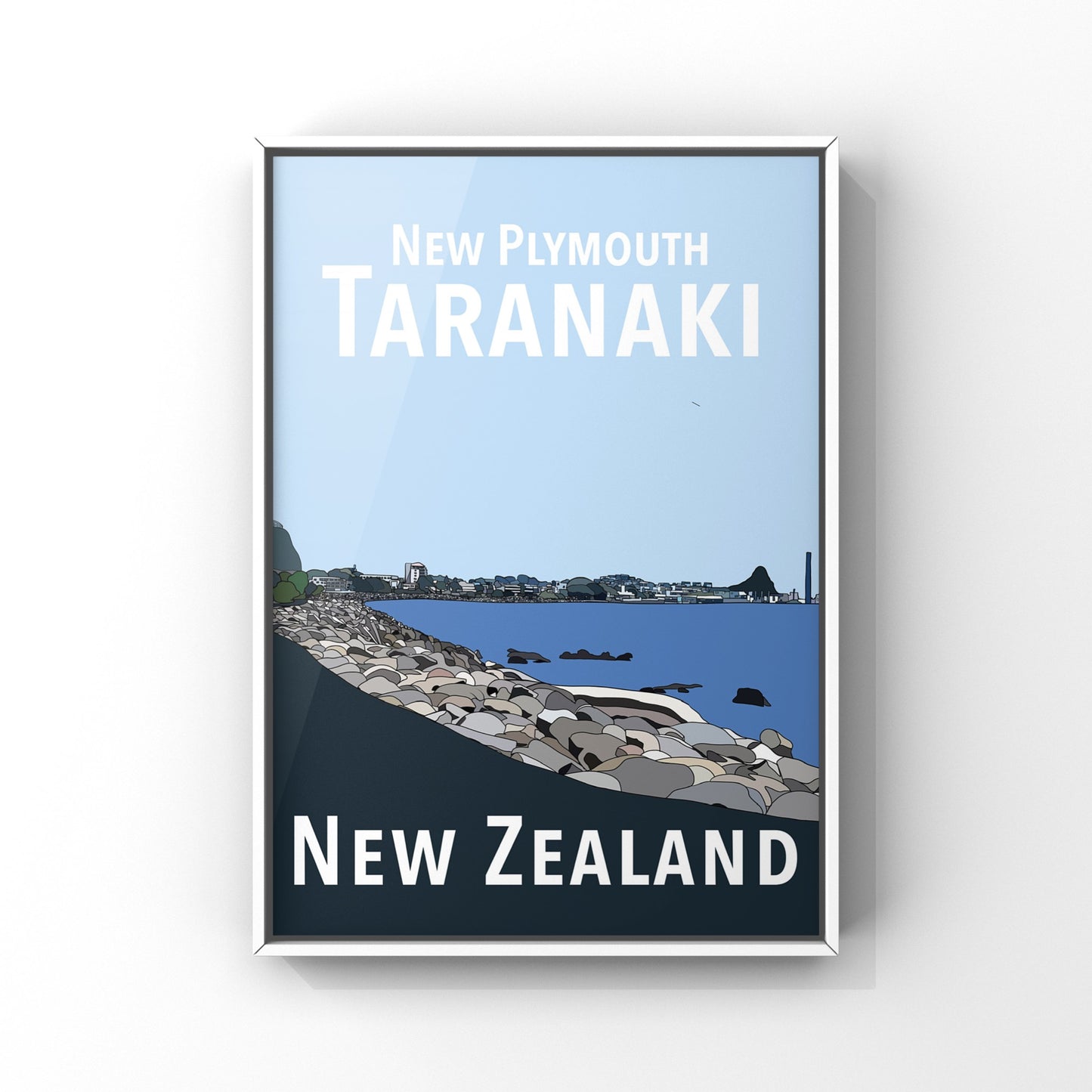 New Plymouth Art Print - Blues