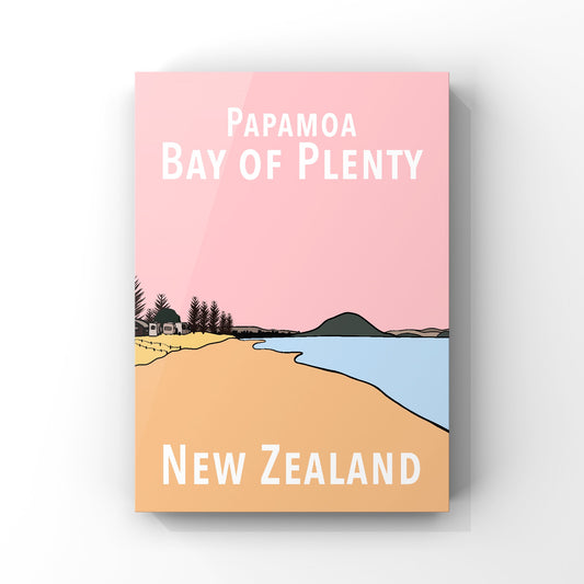 Papamoa Art Print - Pink and Peach