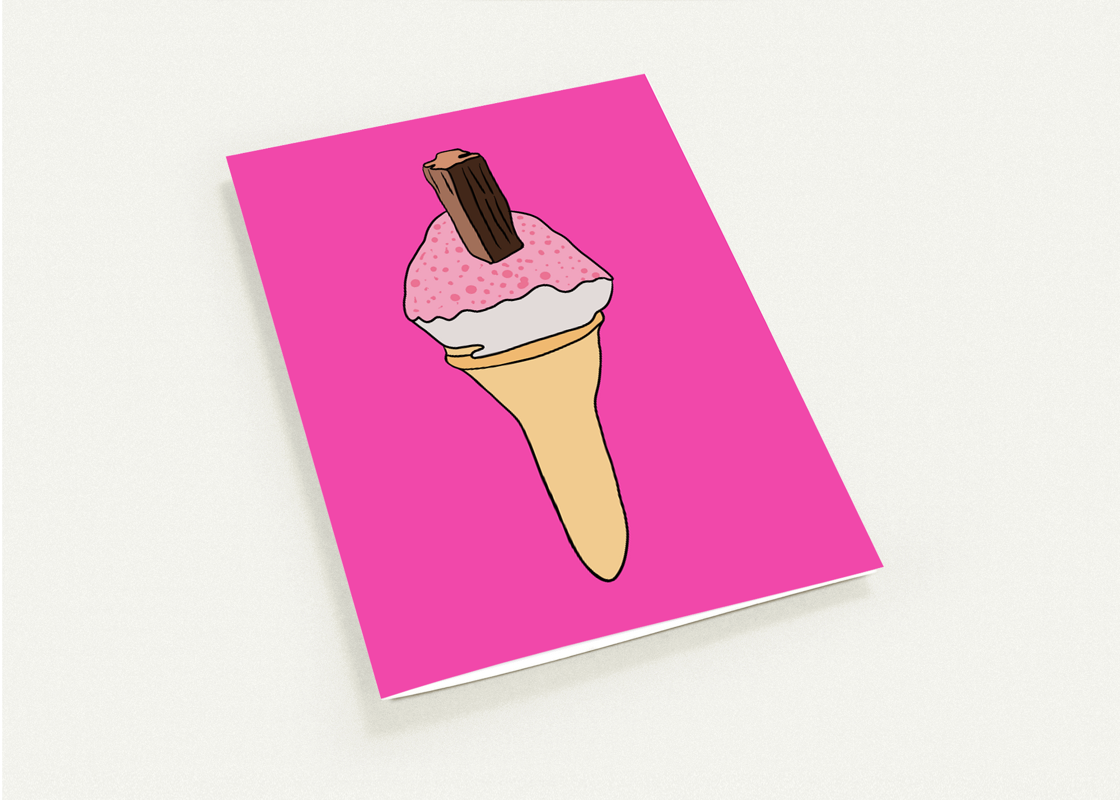 Sherbet Cone Greeting Card - Large
