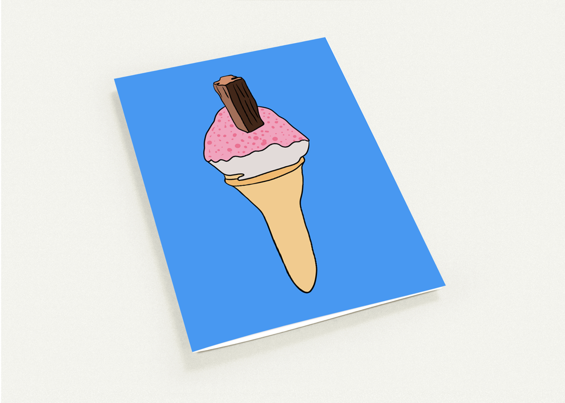 Sherbet Cone Greeting Card - Large