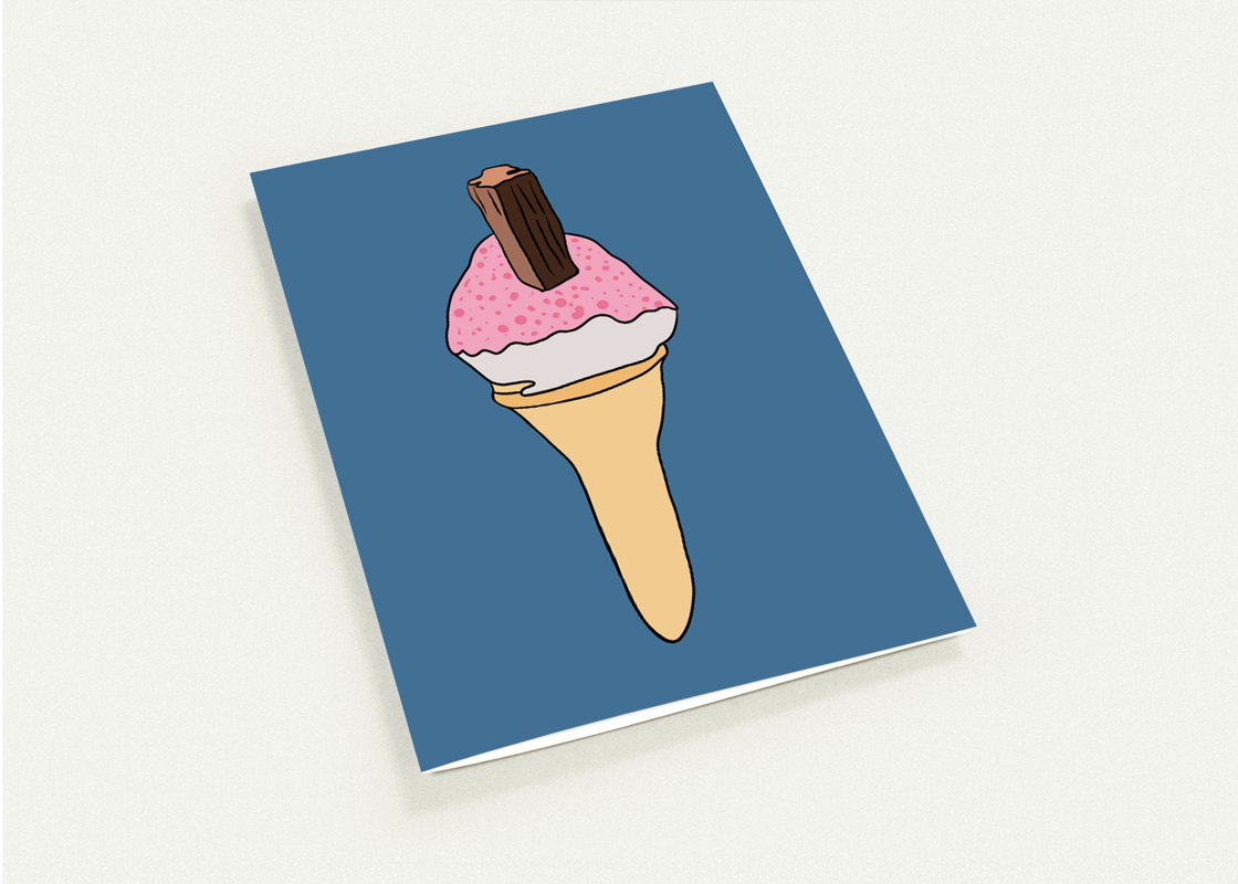 Sherbet Cone Greeting Card - Large
