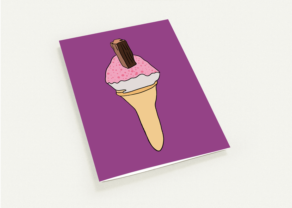 Sherbet Cone Greeting Card - Large