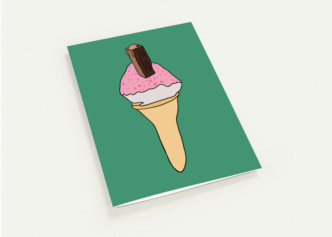 Sherbet Cone Greeting Card - Large