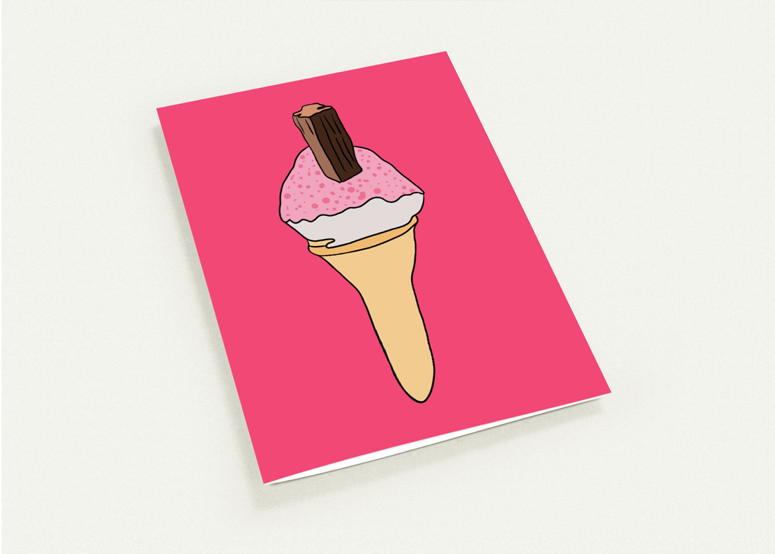 Sherbet Cone Greeting Card - Large