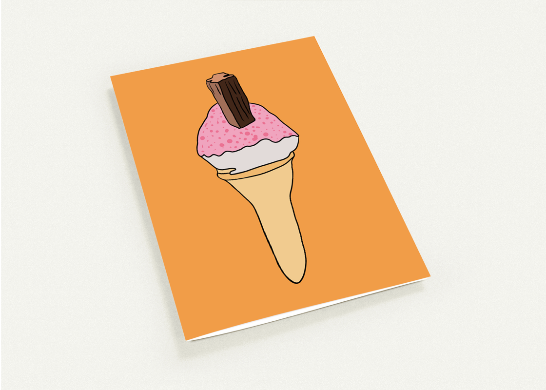 Sherbet Cone Greeting Card - Large