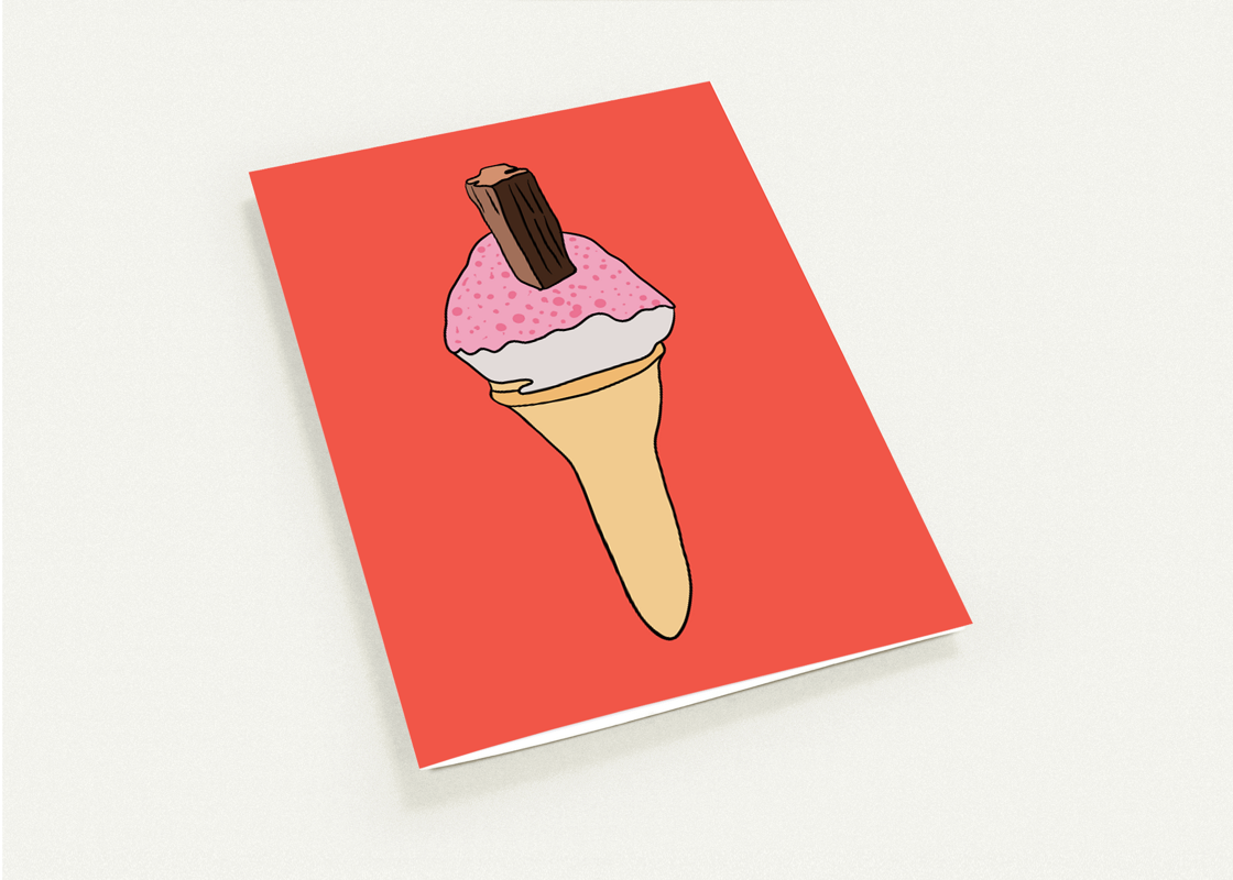 Sherbet Cone Greeting Card - Large