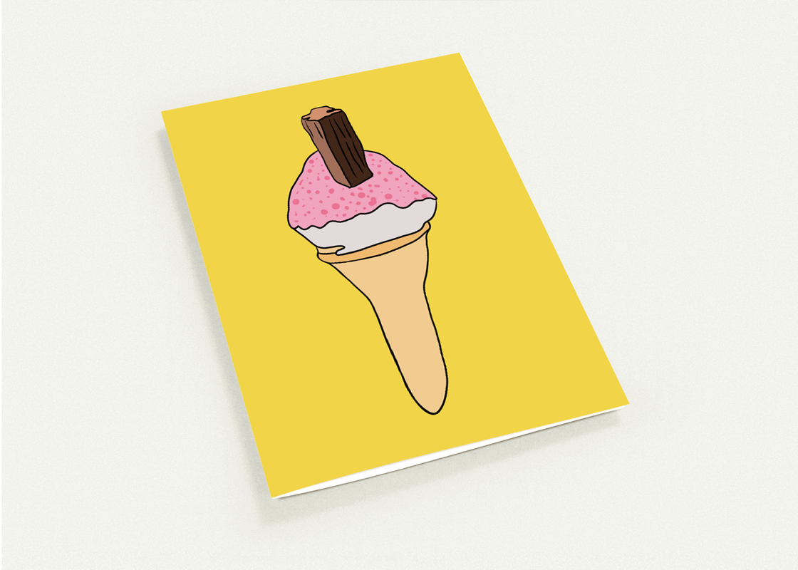 Sherbet Cone Greeting Card - Large