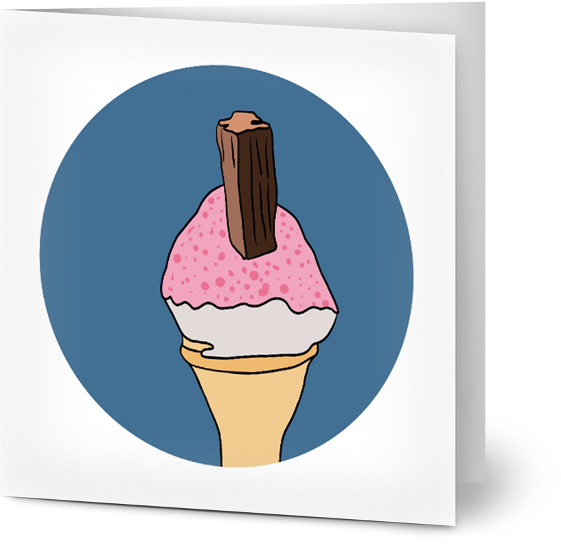Sherbet Cone Greeting Card - Small
