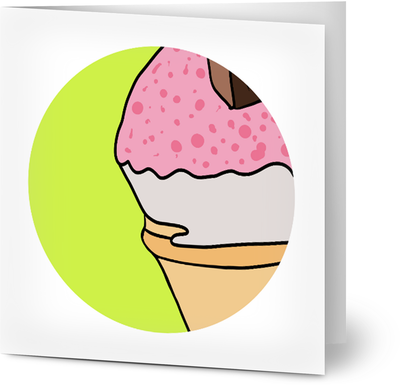 Sherbet Cone Greeting Card - Small