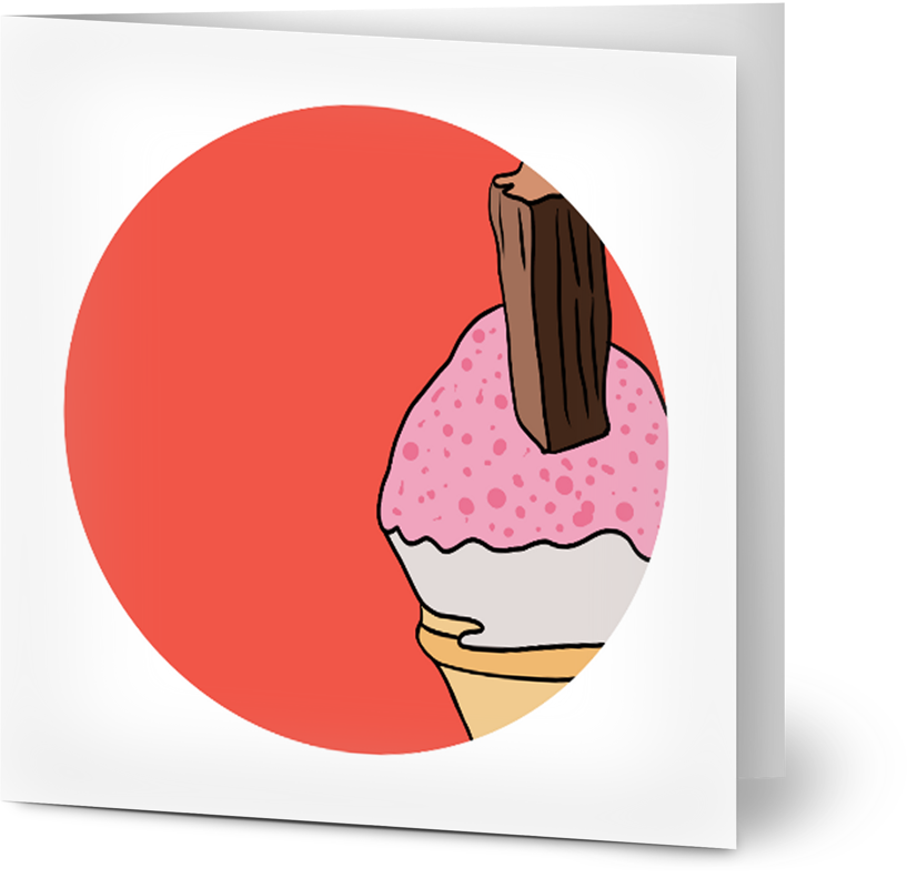 Sherbet Cone Greeting Card - Small