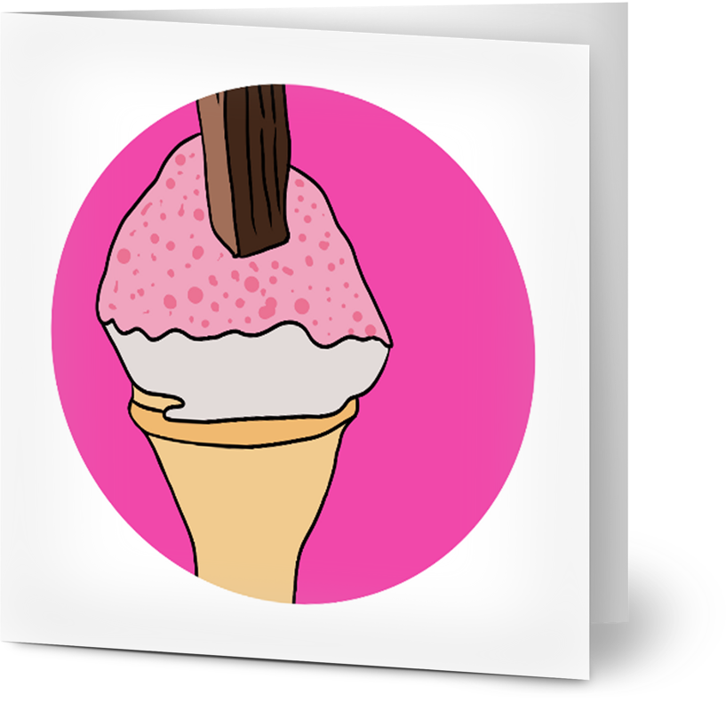 Sherbet Cone Greeting Card - Small
