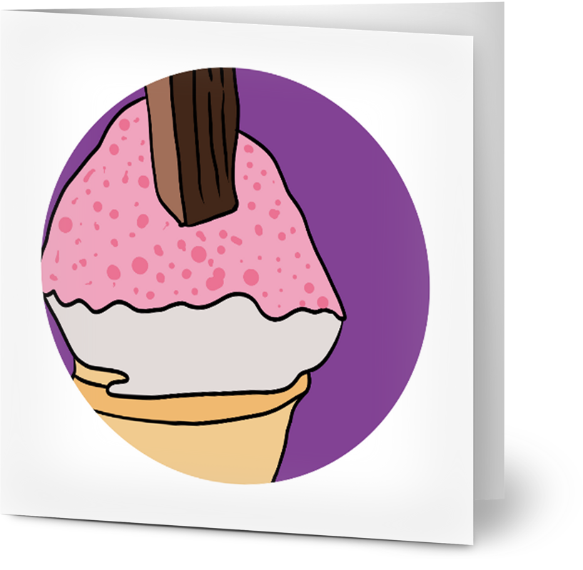 Sherbet Cone Greeting Card - Small