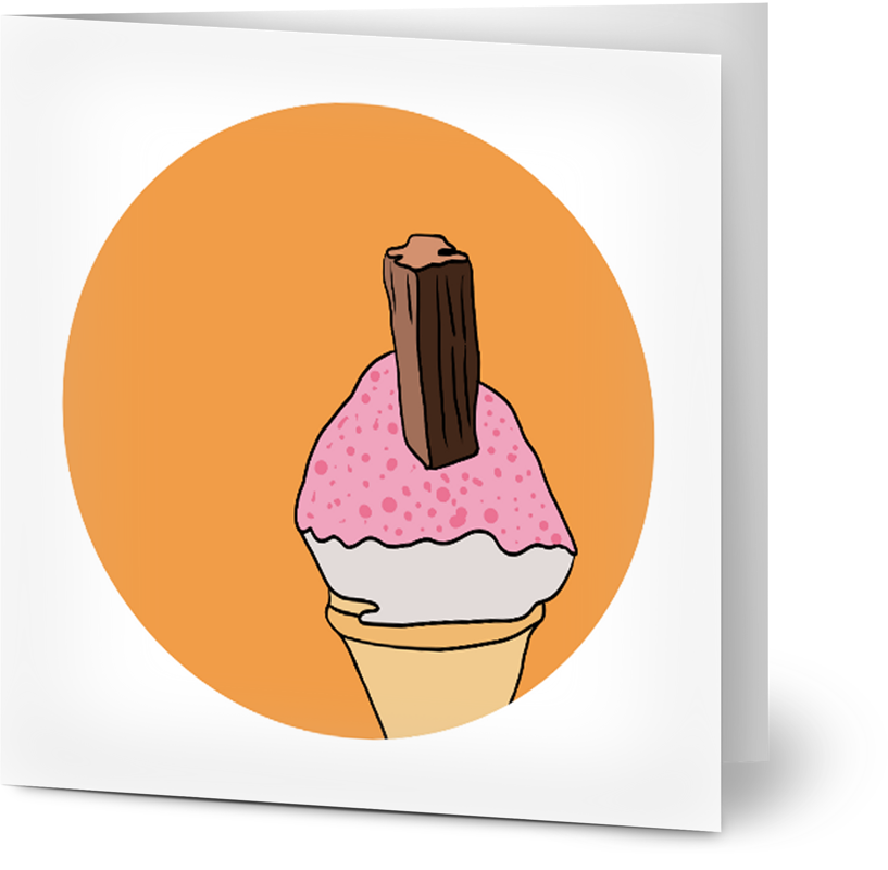 Sherbet Cone Greeting Card - Small