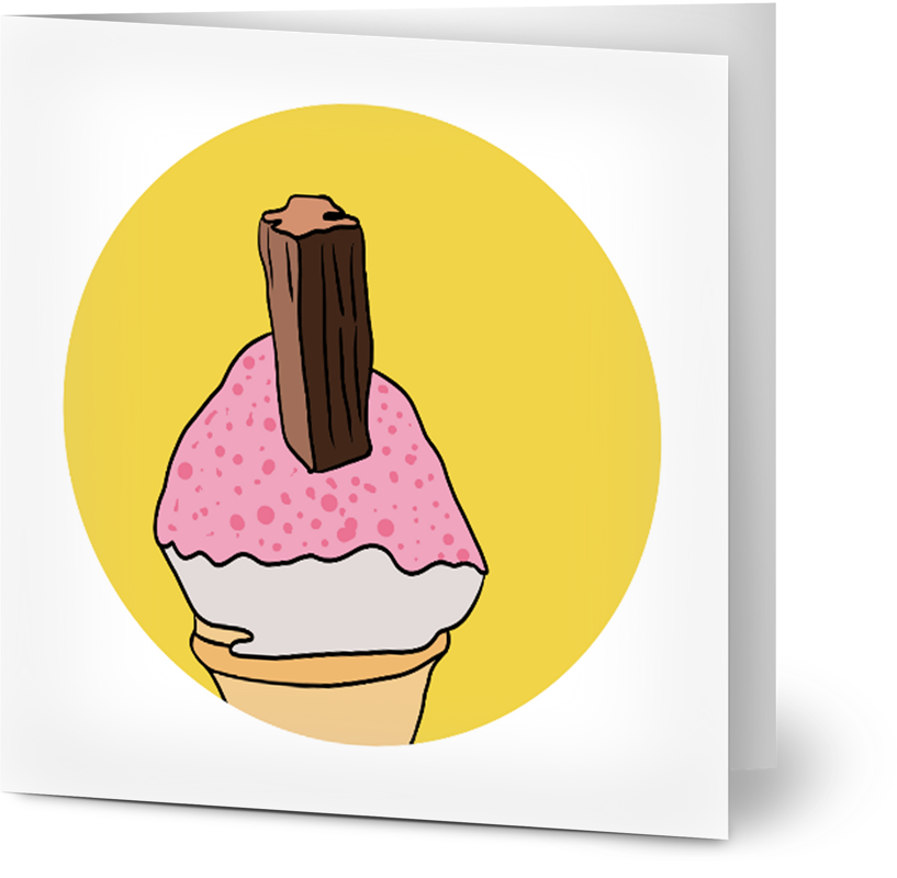 Sherbet Cone Greeting Card - Small