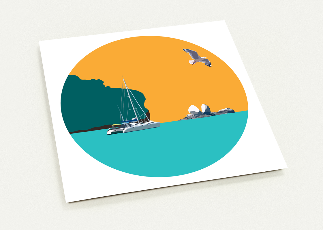 Split Apple Rock Card - Small