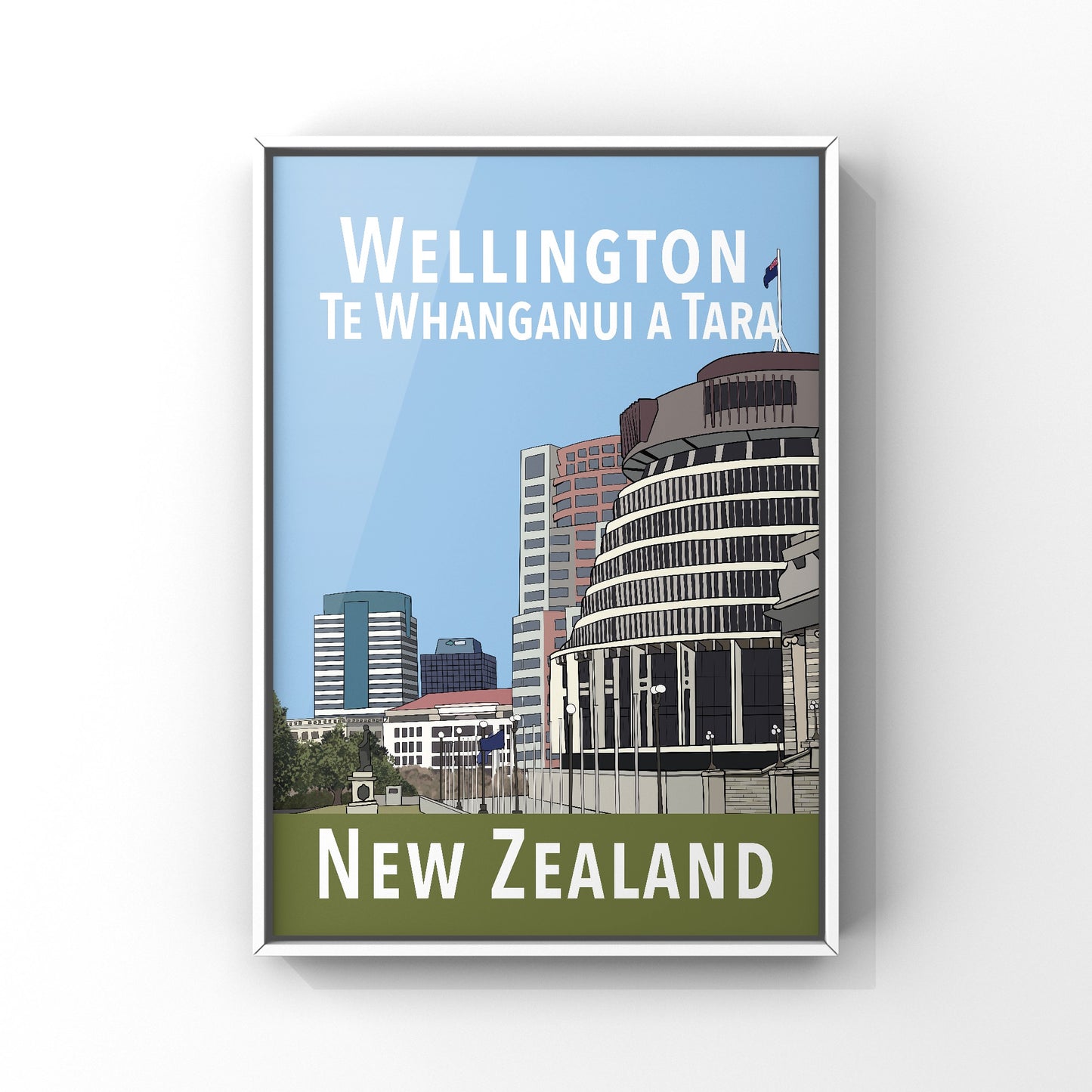 Wellington Art Print - in Blue and Green