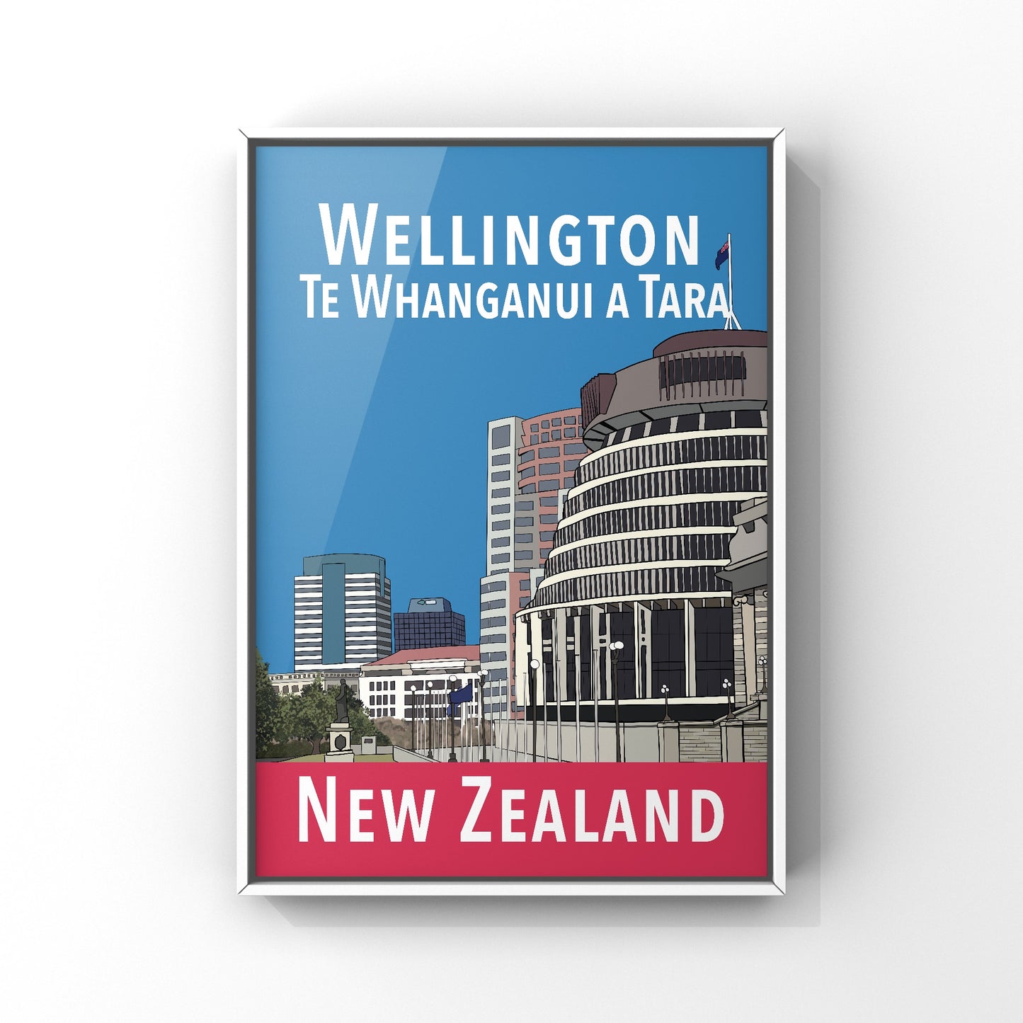 Wellington Art Print - in Blue and Red