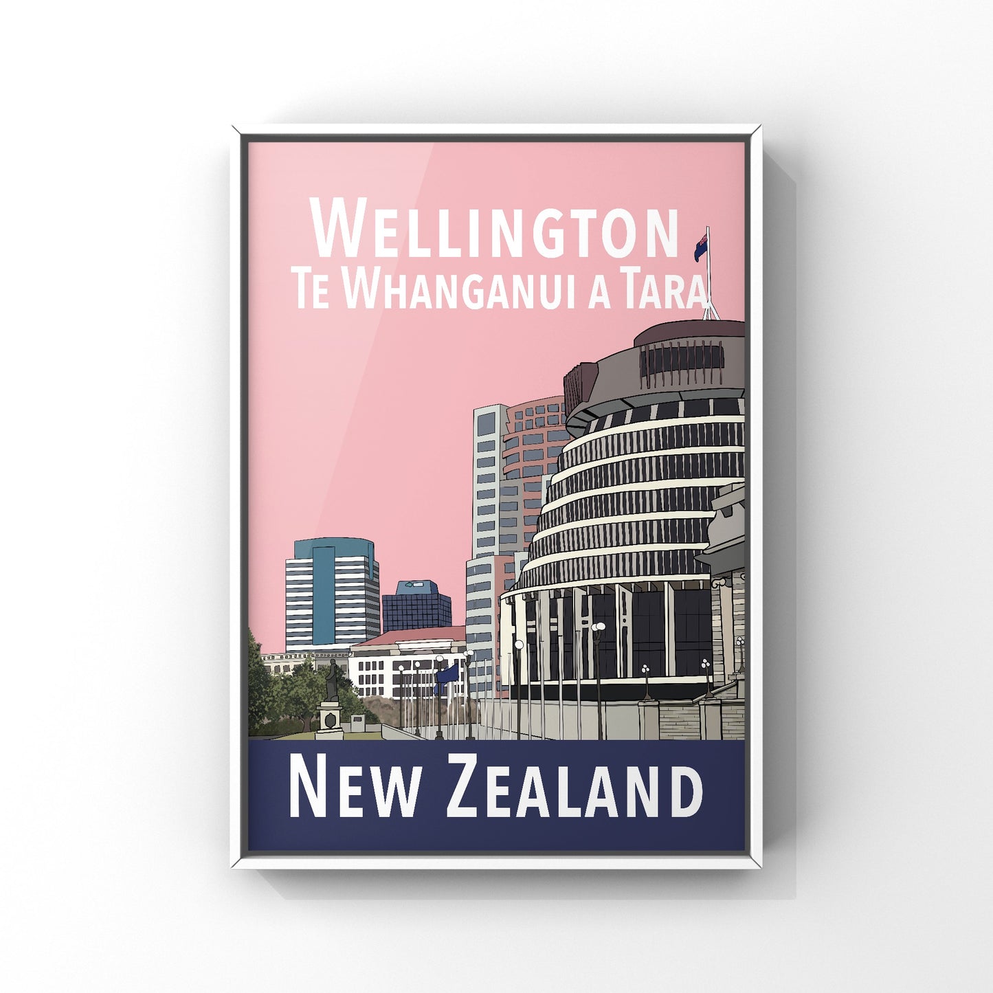 Wellington Art Print - in Pink and Blue