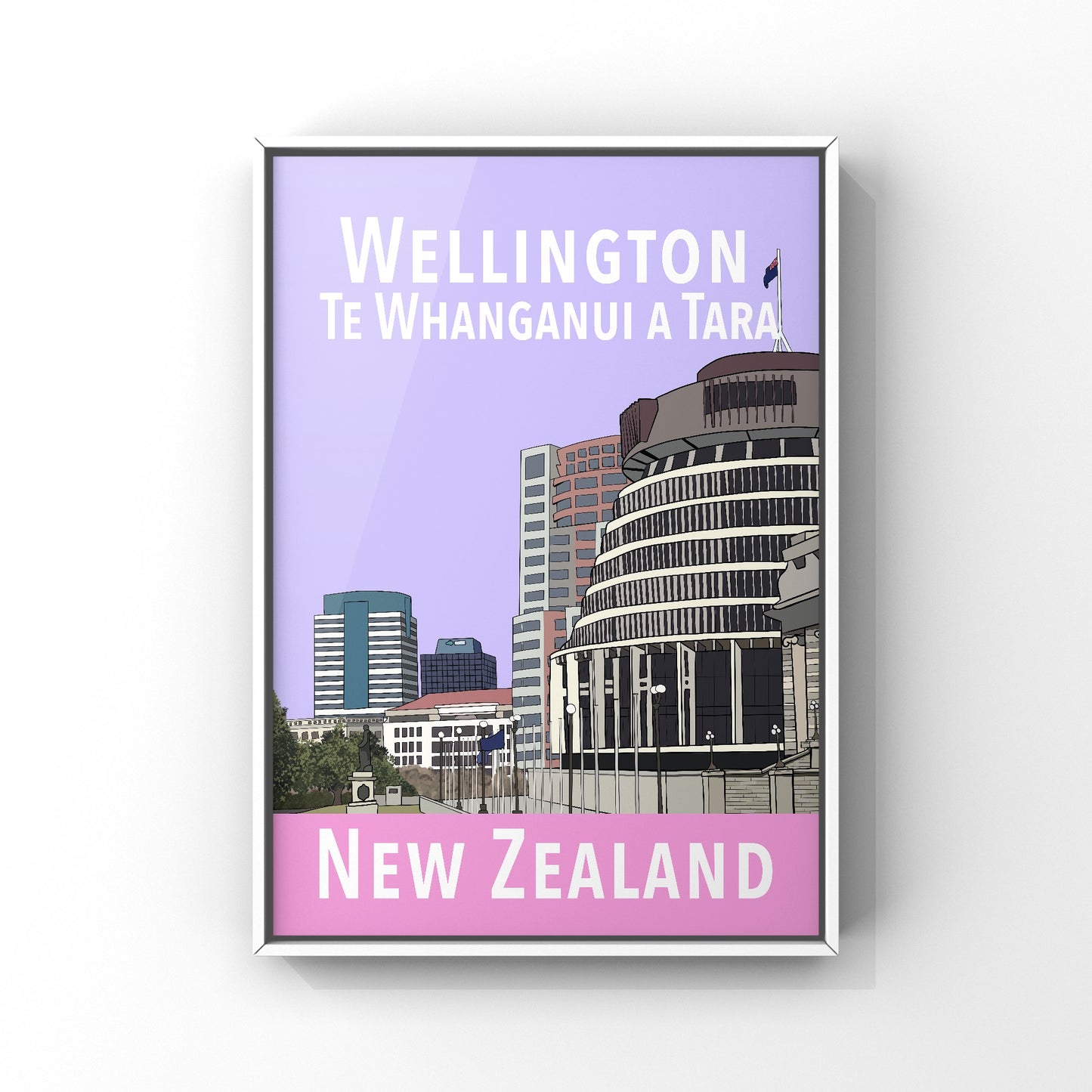 Wellington Art Print - in Purple and Pink