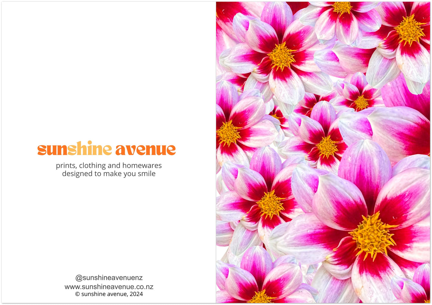 White Dahlias Card - for Hospice