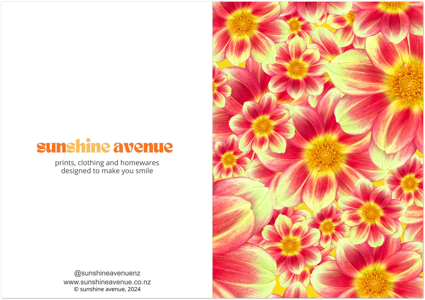 Sunset Dahlias Card - for Hospice