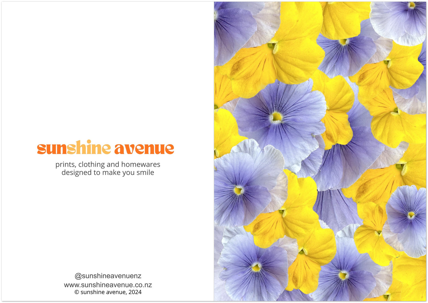 Blue Violas Card - for Hospice