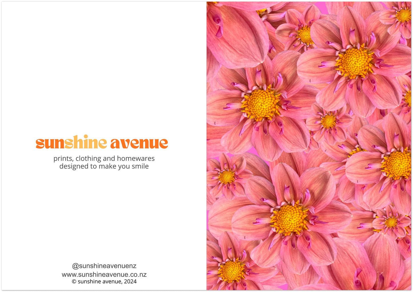 Pink Dahlias Card - for Hospice