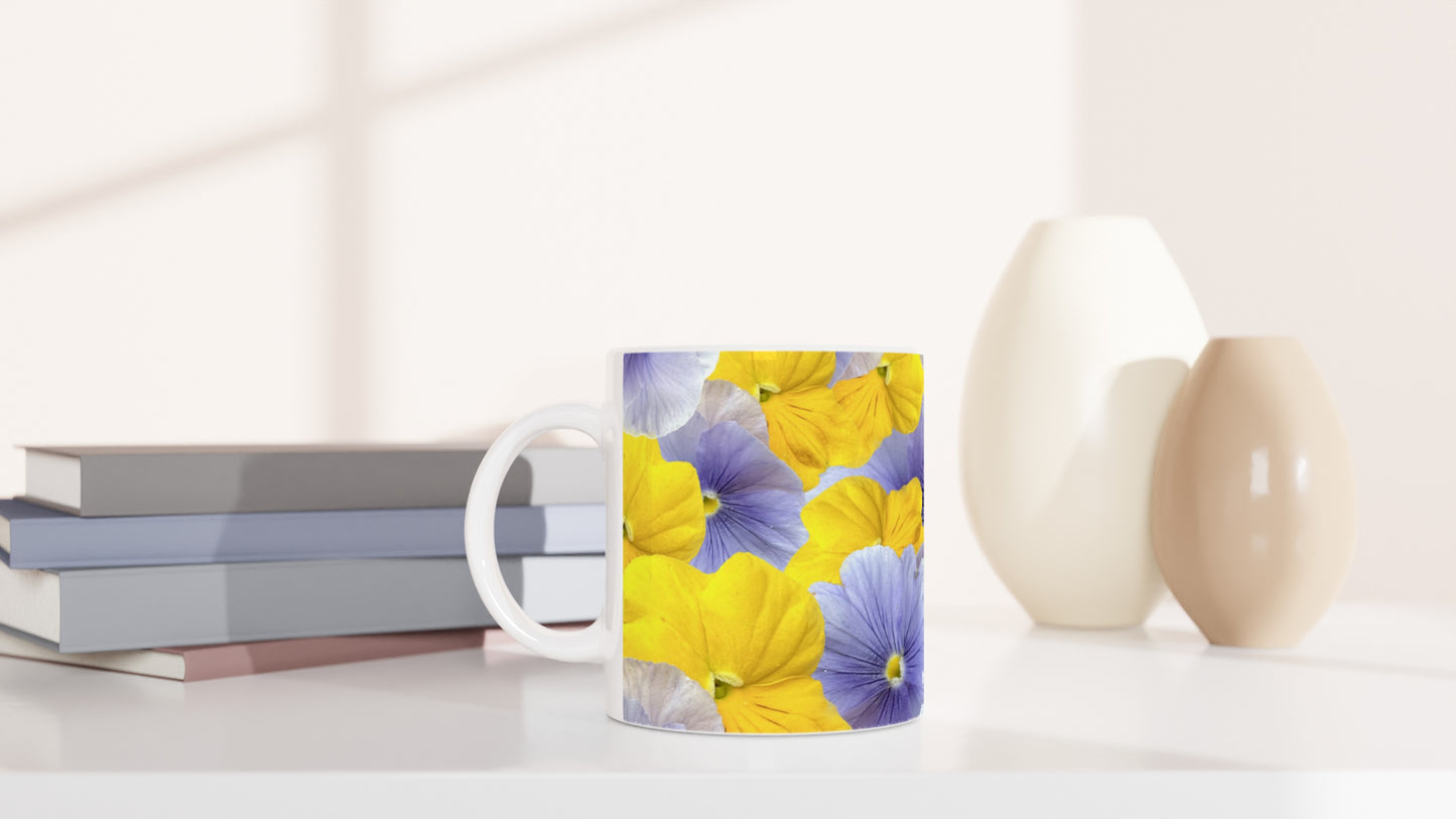 Blue violas mug- Hugh's Garden for Mary Potter Hospice