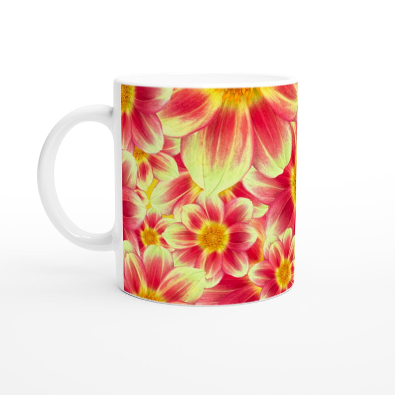 Sunrise Dahlias mug- Hugh's Garden for Mary Potter Hospice