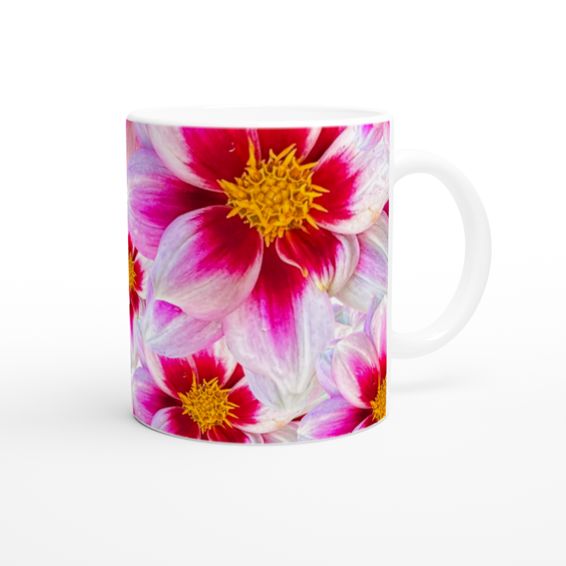 White Dahlias mug- Hugh's Garden for Mary Potter Hospice