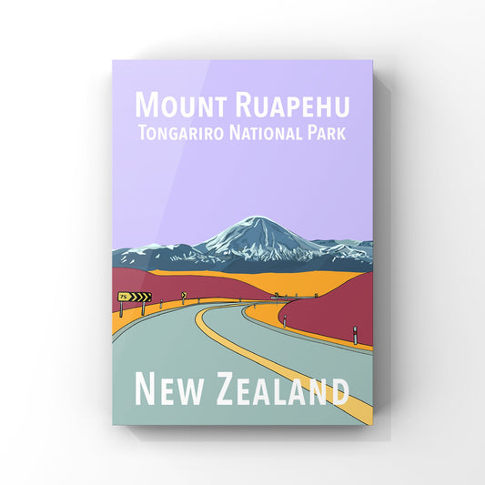 Mount Ruapehu in Purple and Orange