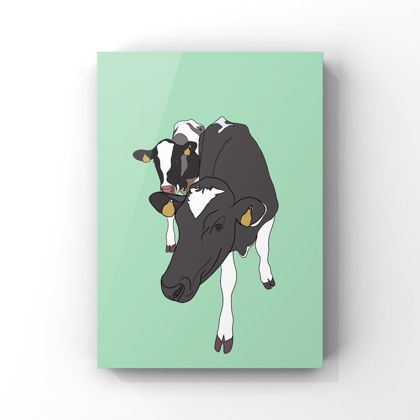 Daisy & Maisy the Cows Art Print- Single Colours