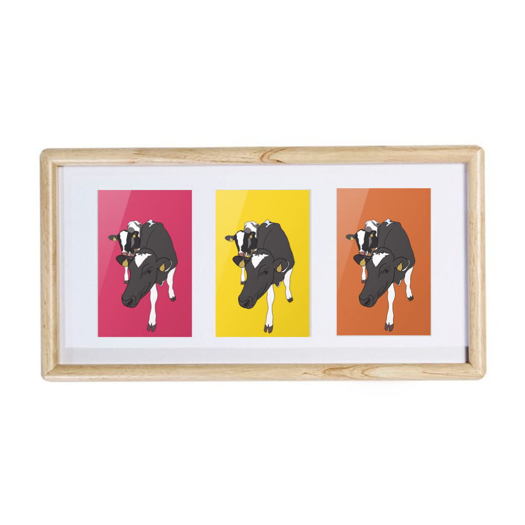 Daisy & Maisy the Cows Framed Trios