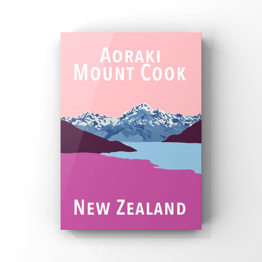 Mount Cook - in pink poster