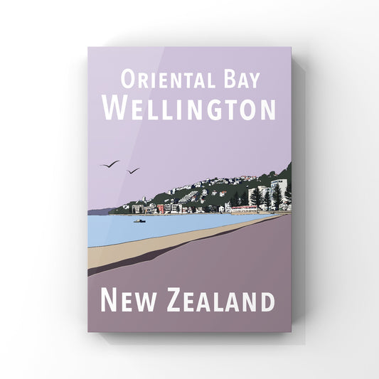 Oriental Bay poster - in purples