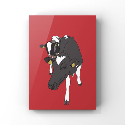 Daisy & Maisy the Cows Art Print- Single Colours