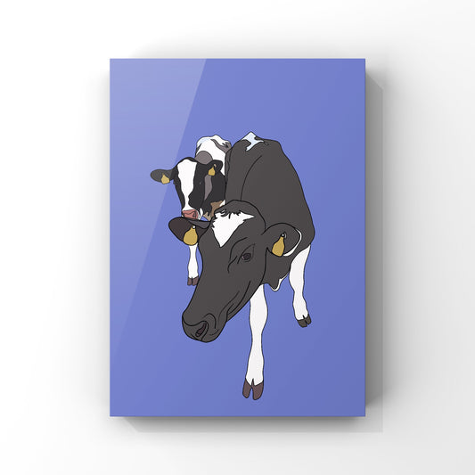 Daisy & Maisy the Cows Art Print- Single Colours