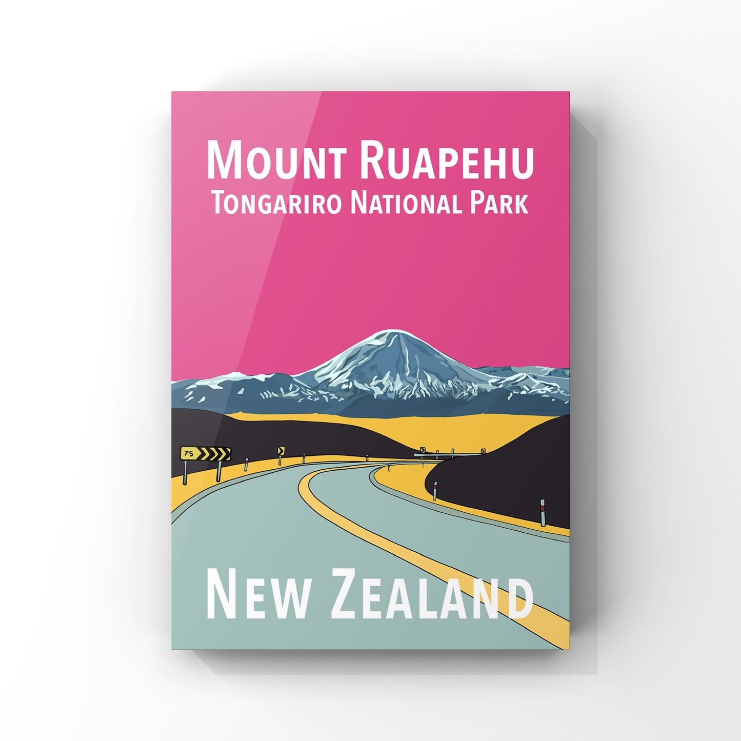 Mount Ruapehu in Pink and Yellow